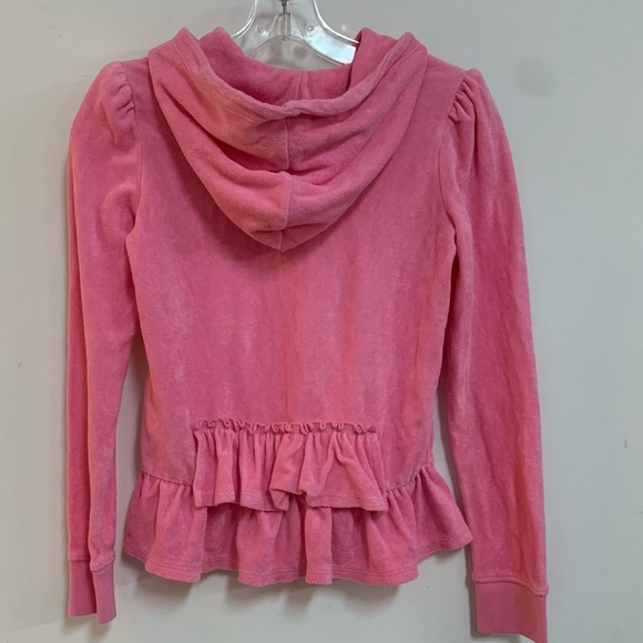 Juicy Couture Other - Juicy Couture Pink Frill Trimmed Terry Zip Hoodie